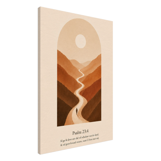 Psalm 23 christelijk canvas met weg door het dal – De HEERE is mijn Herder (Statenvertaling) – Grace Studio