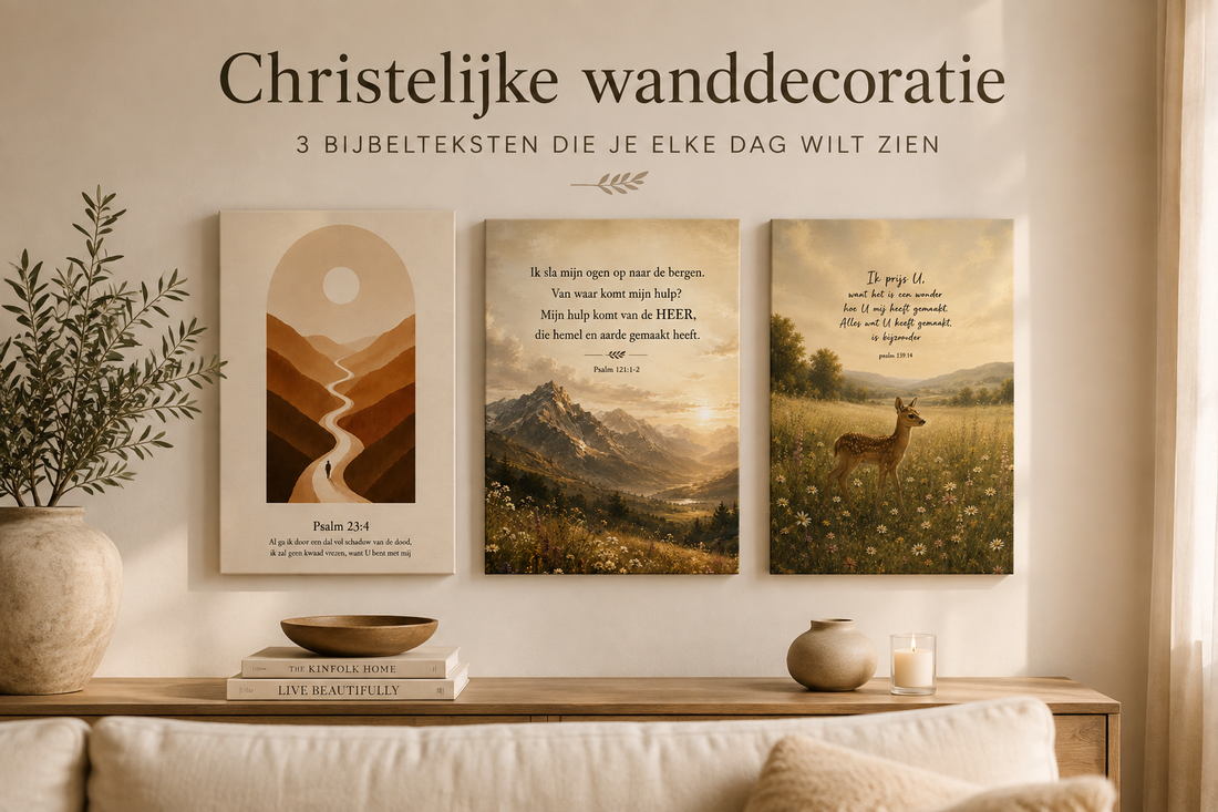 Christelijke Wanddecoratie met Bijbeltekst: 3 Psalmen voor in Huis