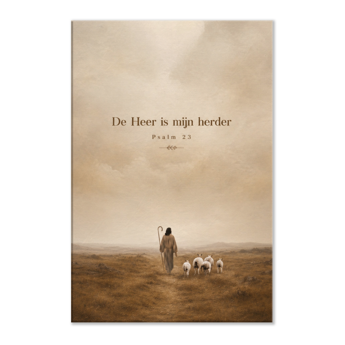 Psalm 23 christelijk canvas met herder en schapen – dik canvas 40x60 cm – Grace Studio