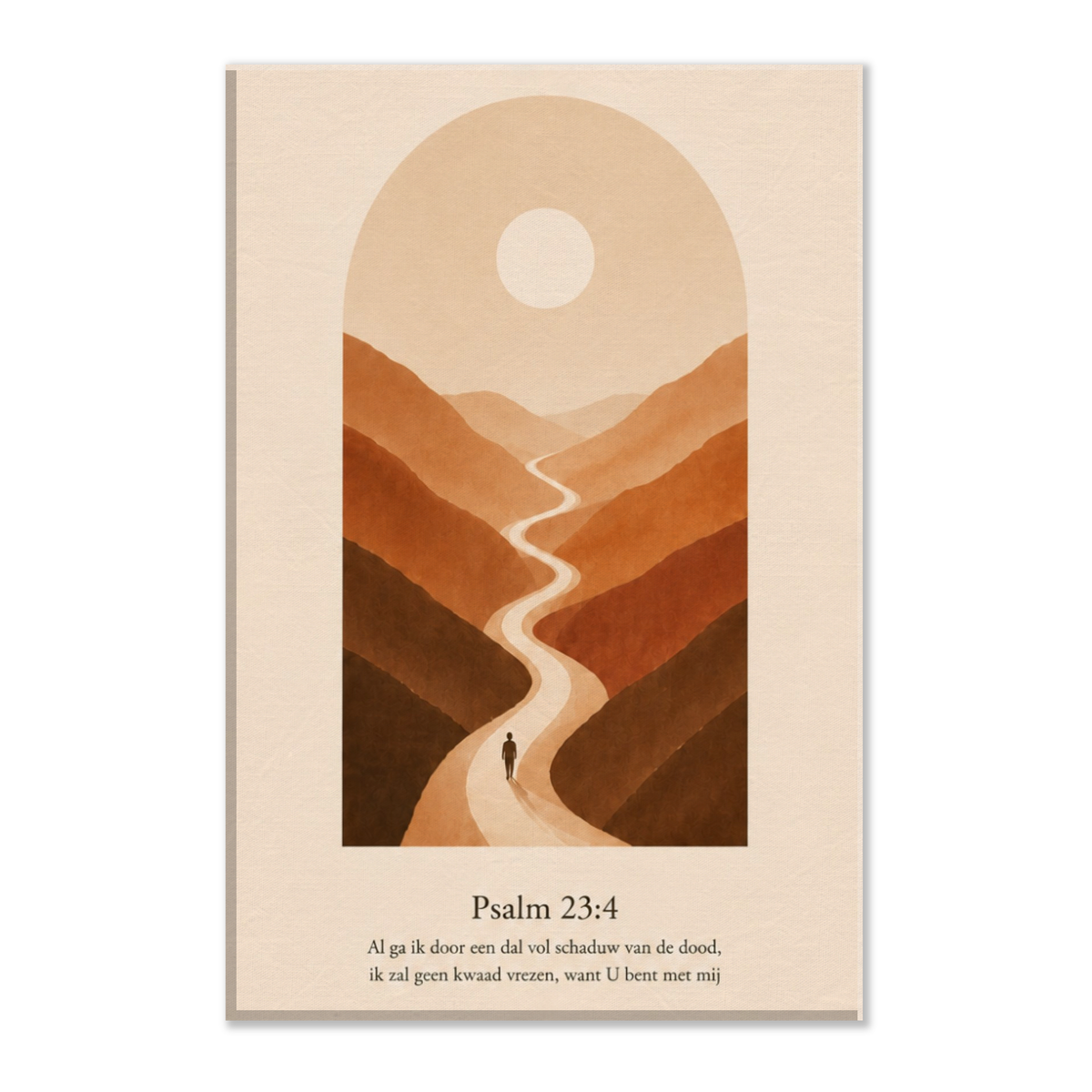 Psalm 23 christelijk canvas met weg door het dal – dun canvas 20x30 cm – Grace Studio