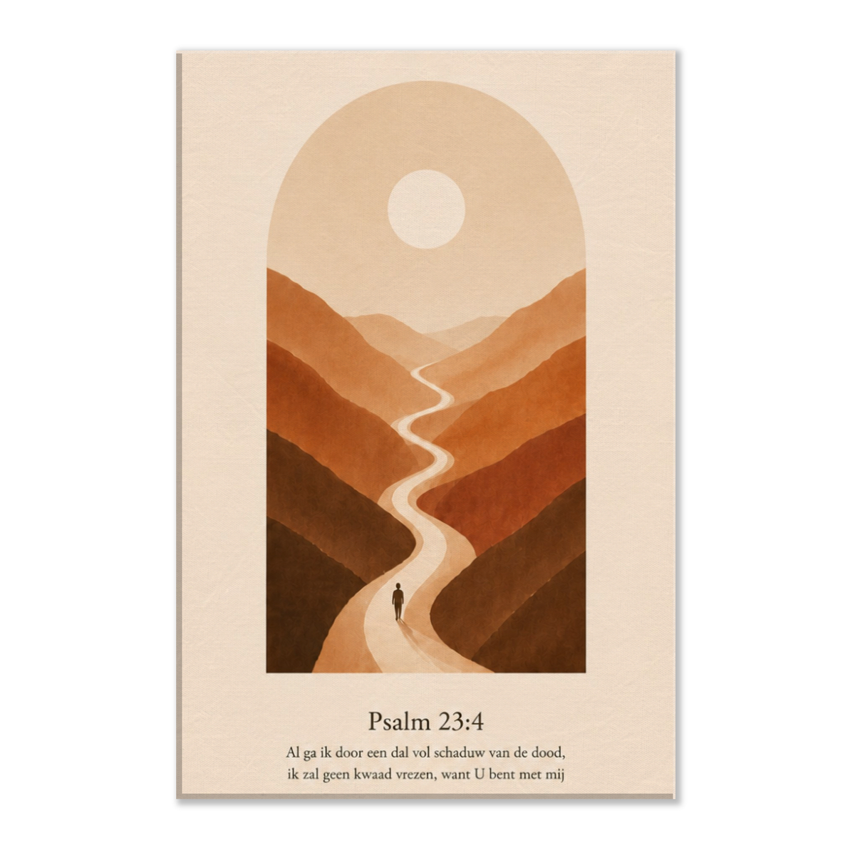 Psalm 23 christelijk canvas met weg door het dal – dun canvas 30x45 cm – Grace Studio