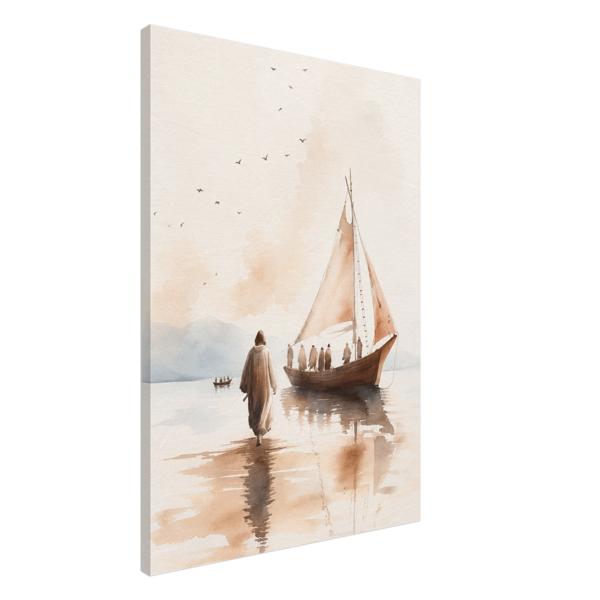 Vissers van mensen christelijk canvas met Jezus bij het water – Grace Studio