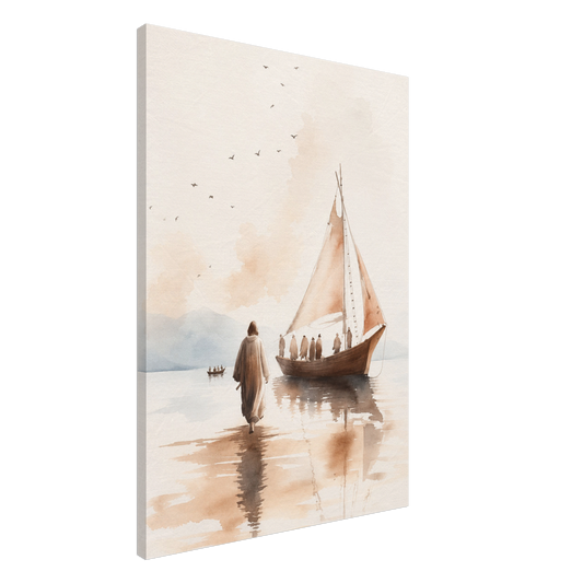 Vissers van mensen christelijk canvas met Jezus bij het water – Grace Studio
