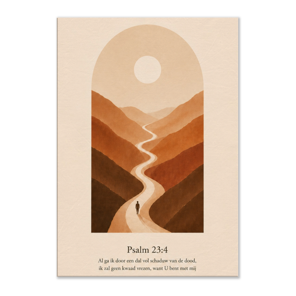 Psalm 23 christelijk canvas met weg door het dal – dun canvas 70x100 cm – Grace Studio