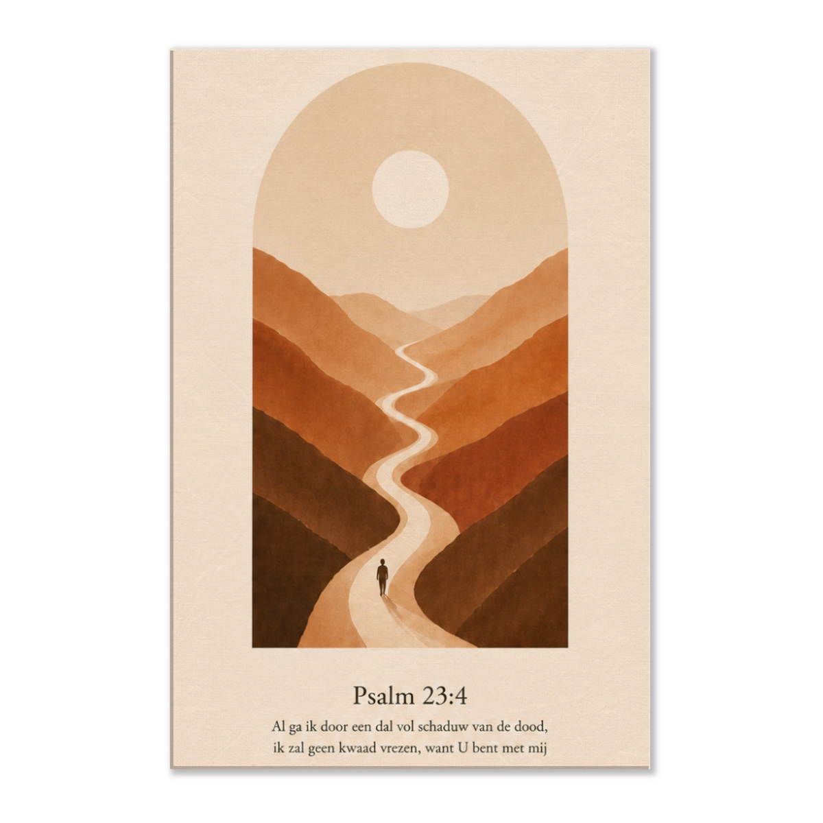 Psalm 23 christelijk canvas met weg door het dal – dik canvas 60x90 cm – Grace Studio