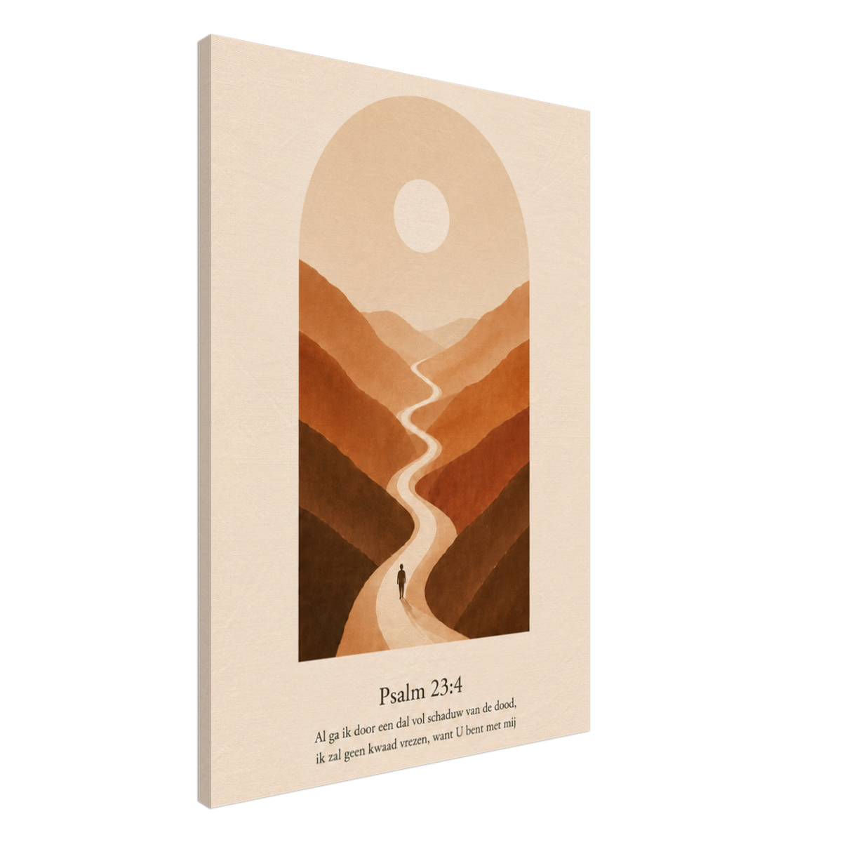 Psalm 23 christelijk canvas met weg door het dal – De HEERE is mijn Herder (Statenvertaling) – Grace Studio