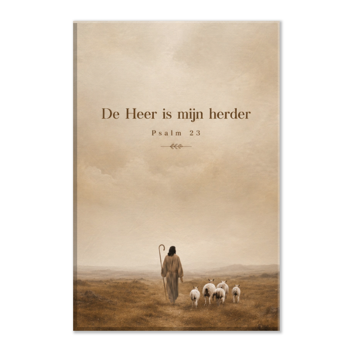 Psalm 23 christelijk canvas met herder en schapen – dik canvas 20x30 cm – Grace Studio