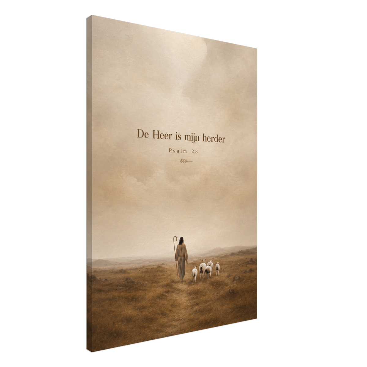 Psalm 23 christelijk canvas met herder en schapen – De Heer is mijn Herder – Grace Studio