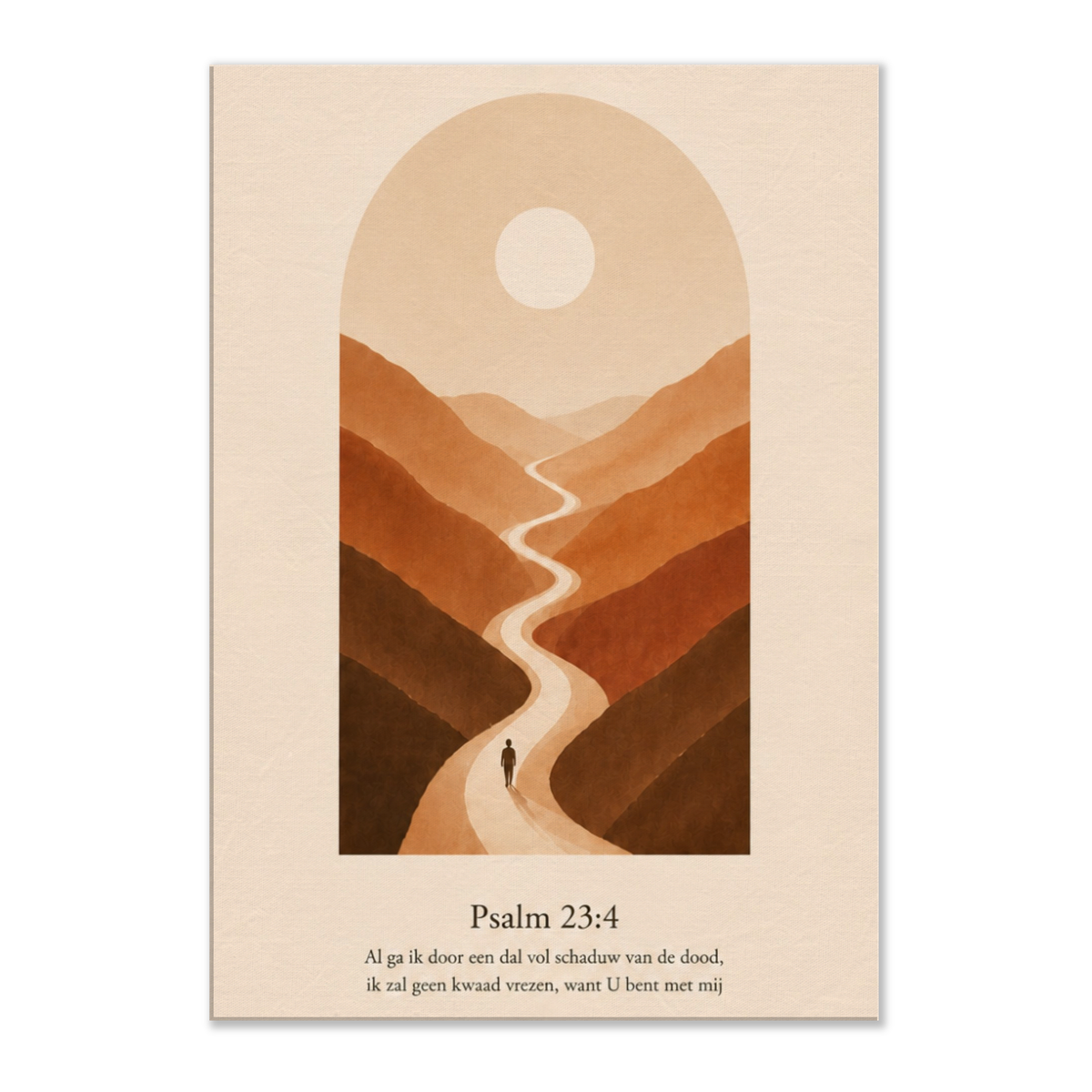 Psalm 23 christelijk canvas met weg door het dal – dik canvas 70x100 cm – Grace Studio