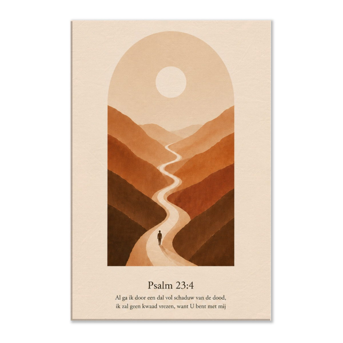 Psalm 23 christelijk canvas met weg door het dal – dun canvas 40x60 cm – Grace Studio